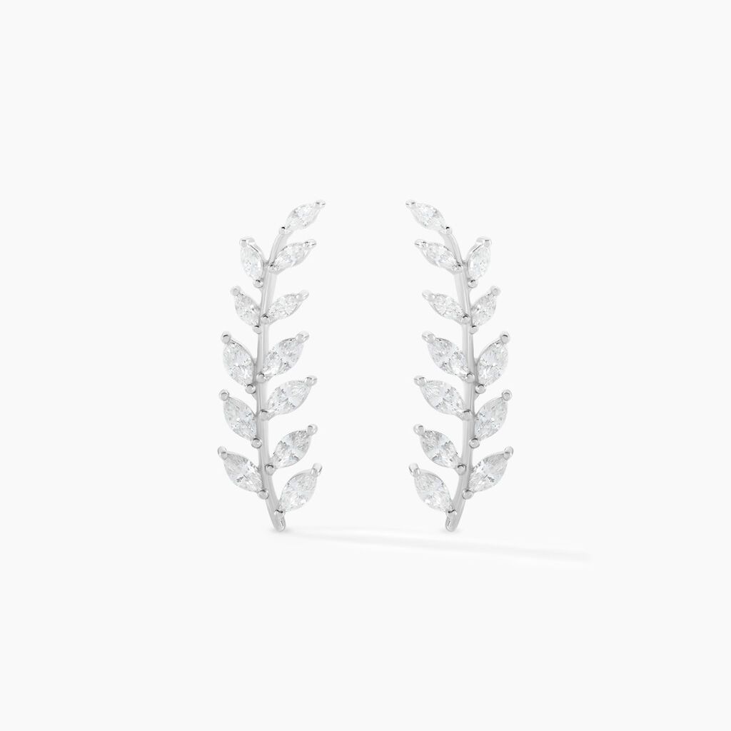 Boucles D'oreilles Grimpantes Sakira Argent Blanc Oxyde De Zirconium - Boucles d'oreilles fantaisie Femme | Histoire d&rsquo;Or