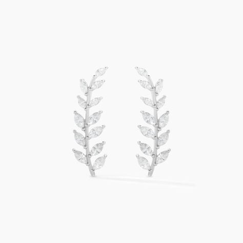 Boucles D'oreilles Grimpantes Sakira Argent Blanc Oxyde De Zirconium - Boucles d'oreilles fantaisie Femme | Histoire d&rsquo;Or