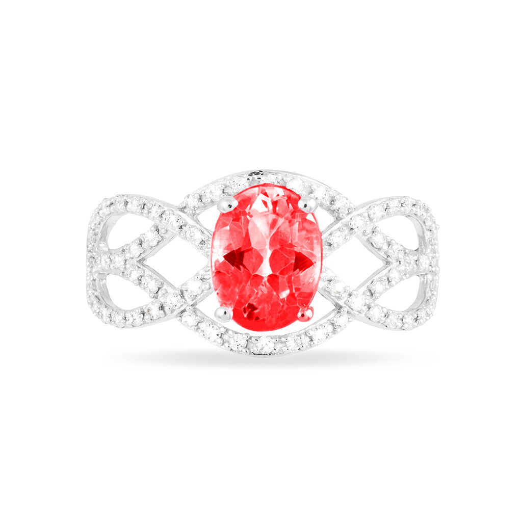 Bague Tina Or Blanc Rubis Et Diamant - Bagues solitaires Femme | Histoire d’Or