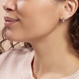 Boucles D'oreilles Pendantes Phaenna Or Blanc Oxyde De Zirconium - Boucles d'oreilles pendantes Femme | Histoire d’Or