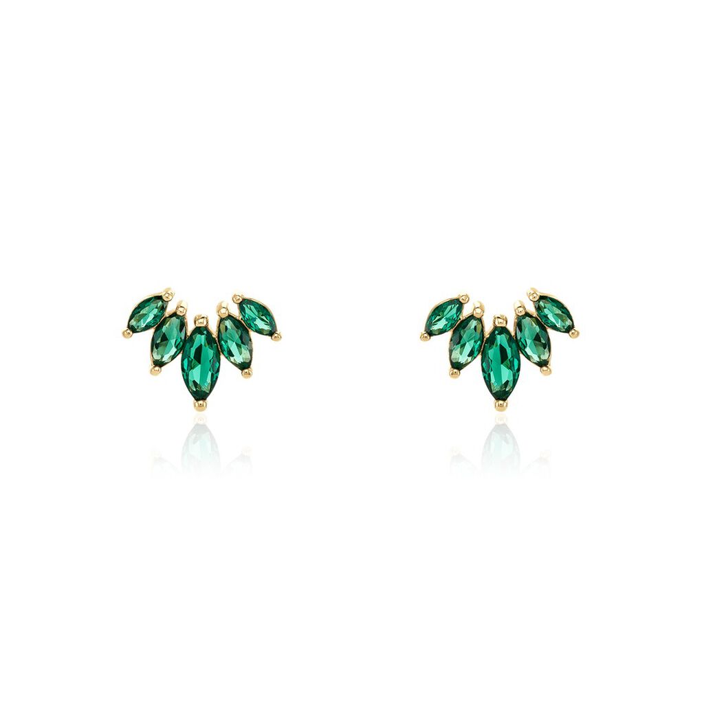 Boucles D'oreilles Puces Amazonia Plaqué Or Jaune Oxyde De Zirconium - Boucles d'oreilles fantaisie Femme | Histoire d’Or