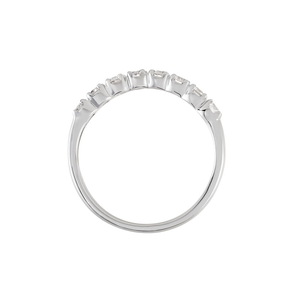 Demi-alliance Or Blanc  Eloisa Diamant Synthetique - Alliances Femme | Histoire d’Or