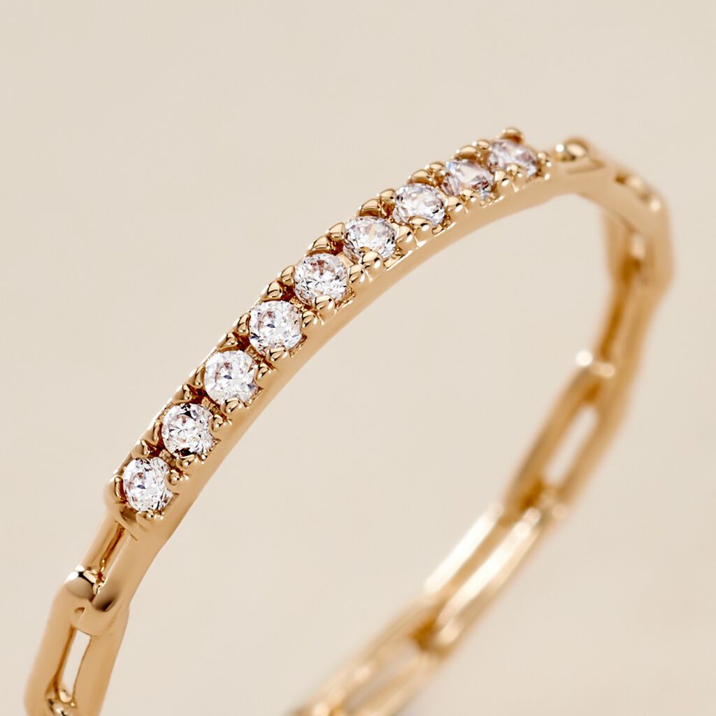 Bague Grady Plaqu&eacute; Or Jaune Oxyde De Zirconium - Bagues avec pierre Femme | Histoire d&rsquo;Or