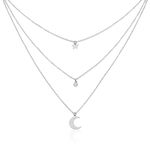 Collier Astre Argent Blanc Oxyde De Zirconium - Colliers doubles et triples cha&icirc;nes Femme | Histoire d&rsquo;Or