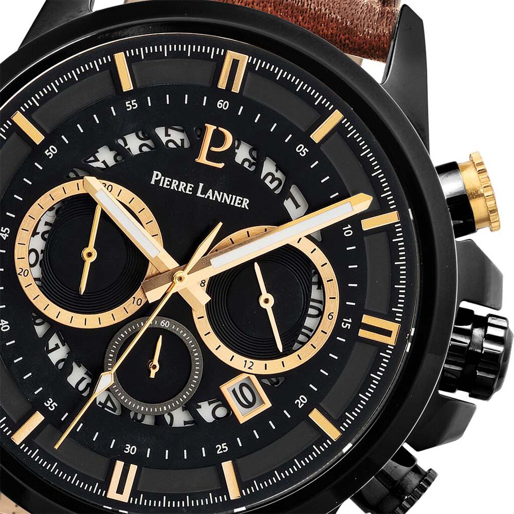 Montre Pierre Lannier Sentinelle Noir - Montres Homme | Histoire d&rsquo;Or