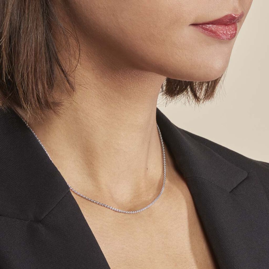 Collier Nahila Argent Blanc - Chaines Femme | Histoire d’Or