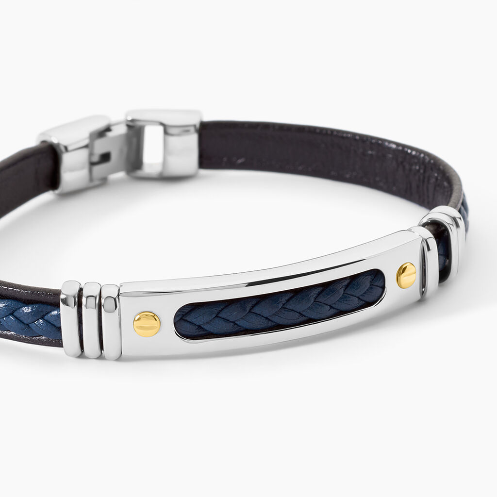 Bracelet Jourdan Cuir Bleu - Bracelets Cuir Homme | Histoire d&rsquo;Or