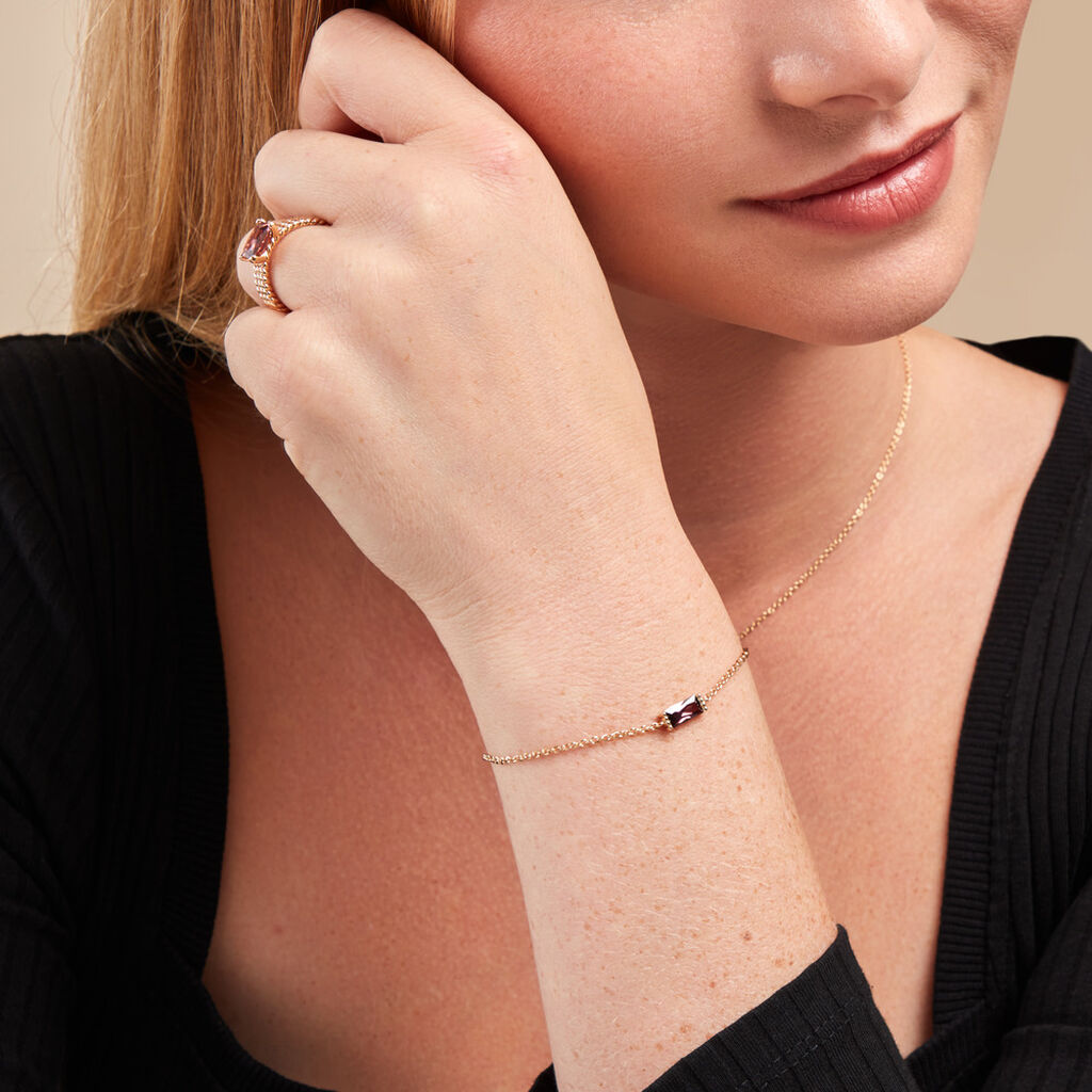 Bracelet Luccia Plaqu&eacute; Or Dor&eacute; Pierre D'imitation - Bracelets Femme | Histoire d&rsquo;Or