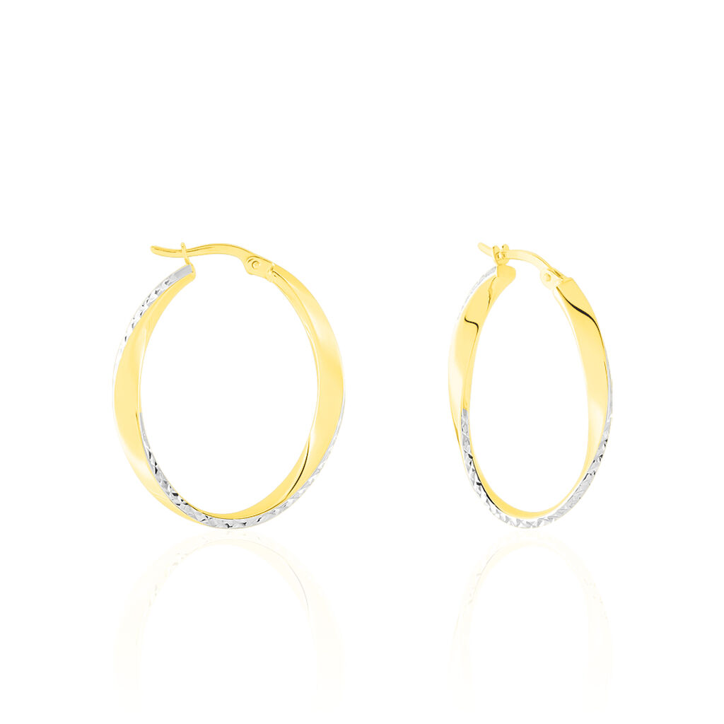 Créoles Doralynne Or Bicolore - Boucles d'oreilles créoles Femme | Histoire d’Or