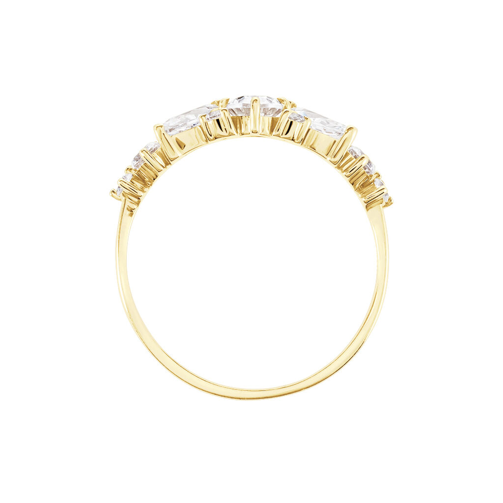 Bague Sparkle Or Jaune Oxyde De Zirconium - Bagues solitaires Femme | Histoire d&rsquo;Or