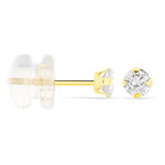 Boucles D'oreilles Puces Eddie Or Jaune Oxyde De Zirconium - Clous d'oreilles Femme | Histoire d&rsquo;Or