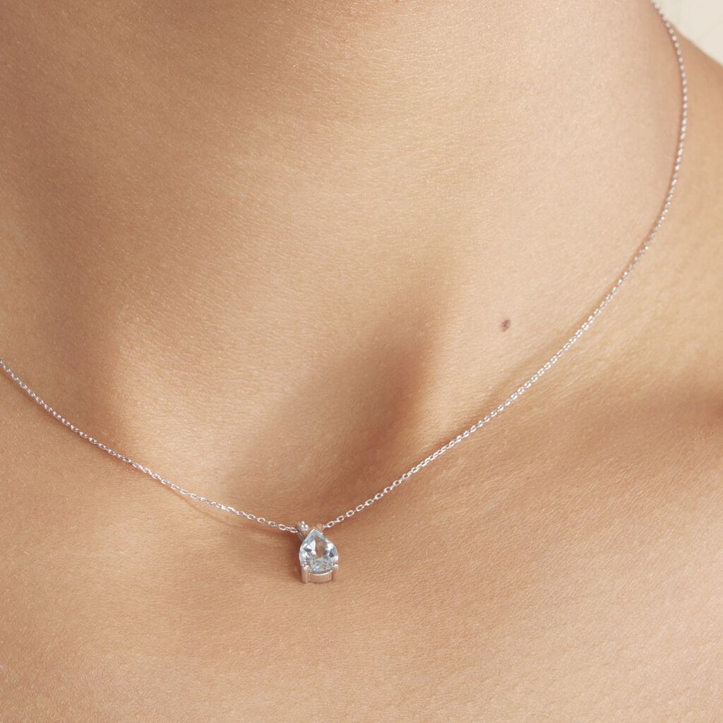 Collier Teresa Or Blanc Topaze Et Diamant - Colliers Femme | Histoire d’Or