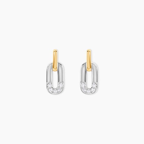 Boucles D'Oreilles Puces Or Jaune Oxyde De Zirconium - Clous d'oreilles Femme | Histoire d’Or