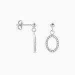 Boucles D'oreilles Pendantes Kimber Argent Blanc Oxyde De Zirconium - Boucles d'oreilles fantaisie Femme | Histoire d&rsquo;Or