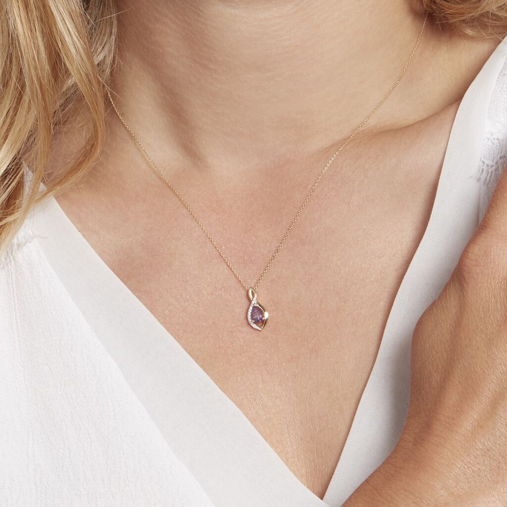 Collier Dalil Or Jaune Amethyste Oxyde - Colliers Femme | Histoire d’Or
