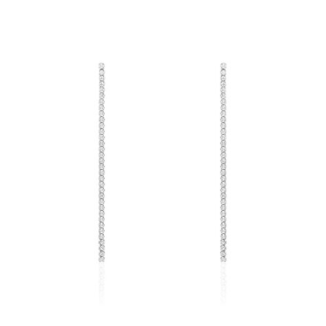 Boucles D'oreilles Pendantes Lou-anne Argent Blanc Oxyde De Zirconium - Boucles d'oreilles fantaisie Femme | Histoire d’Or
