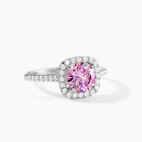 Bague Rio Argent Rose Oxyde De Zirconium - Bagues solitaires Femme | Histoire d&rsquo;Or