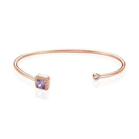 Bracelet Jonc Purple Mood Argent Rose Oxyde De Zirconium - Bracelets joncs Femme | Histoire d’Or