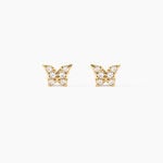 Boucles D'oreilles Puces Or Jaune Fragaria Oxydes - Clous d'oreilles Femme | Histoire d&rsquo;Or