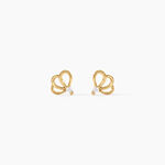 Boucles D'Oreilles Puces Edvige Argent Dor&eacute; A L'Or 750/1000 Oxyde De Zirconium - Boucles d'oreilles fantaisie Enfant | Histoire d&rsquo;Or