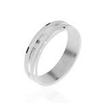 Alliance Francesca-maria Ruban Plat Argent Blanc - Alliances Homme | Histoire d&rsquo;Or
