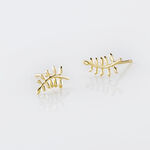 Boucles D'oreilles Puces Eudia Feuilles Or Jaune - Clous d'oreilles Femme | Histoire d&rsquo;Or