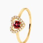 Bague Red Velvet Argent Dor&eacute; A L'Or 750/1000 Rhodolite Oxyde De Zirconium - Bagues de fian&ccedil;ailles ronde Femme | Histoire d&rsquo;Or