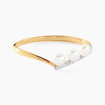 Bague Ambrogio Or Jaune Perle De Culture Oxyde De Zirconium - Bagues avec pierre Femme | Histoire d&rsquo;Or