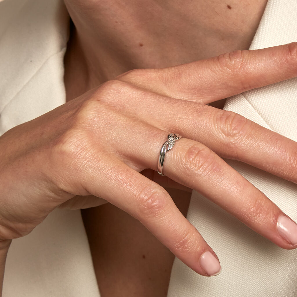Bague Amayas Or Blanc Diamant - Bagues solitaires Femme | Histoire d’Or