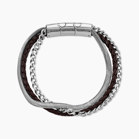 Bracelet Sohan Acier Blanc - Bracelets cordon Homme | Histoire d&rsquo;Or