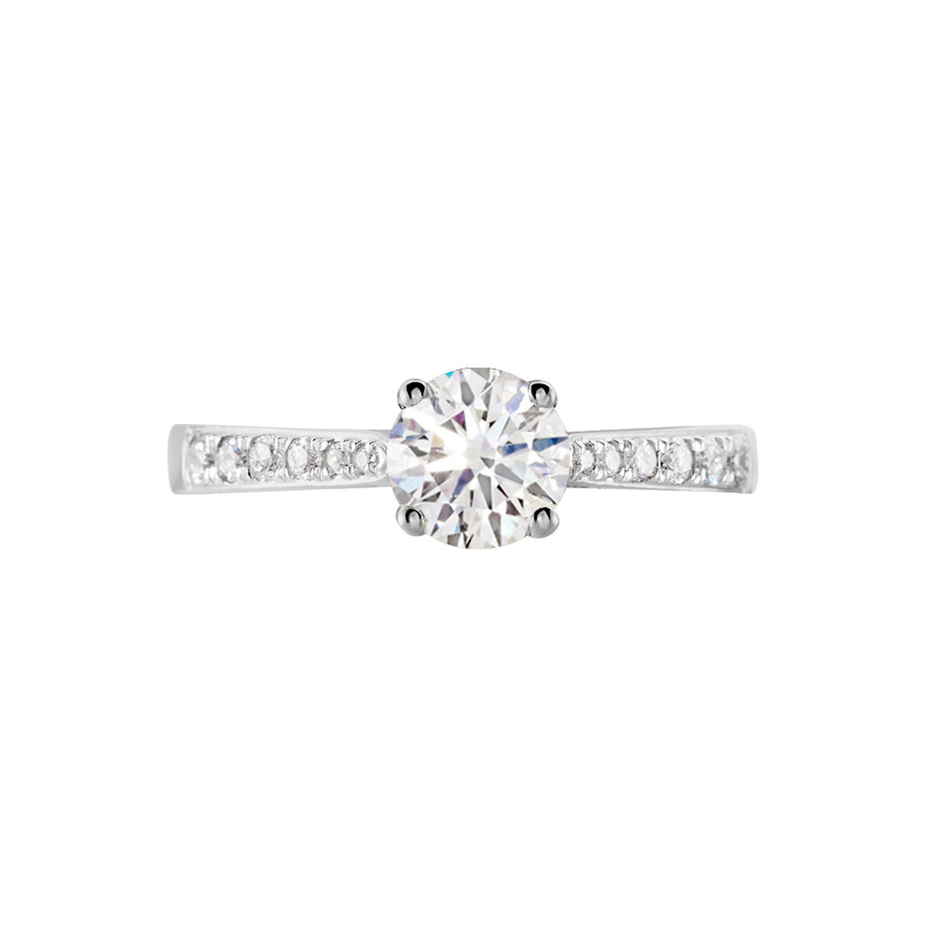 Bague Solitaire Hemera Or Blanc Diamant Synthetique - Bagues solitaires Femme | Histoire d’Or