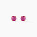 Boucles D'oreilles Puces Elea Serti Griffe Or Jaune Rubis - Clous d'oreilles Femme | Histoire d’Or