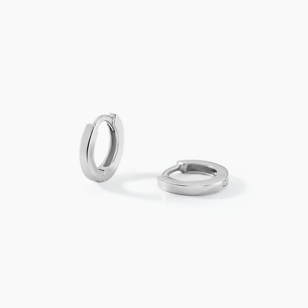 Créoles Argent Blanc Eleanora - Boucles d'oreilles créoles Femme | Histoire d’Or