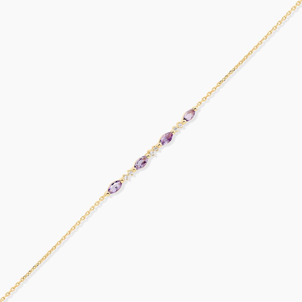 Bracelet Jardin Secret Or Jaune Am&eacute;thyste Oxyde De Zirconium - Bracelets Femme | Histoire d&rsquo;Or