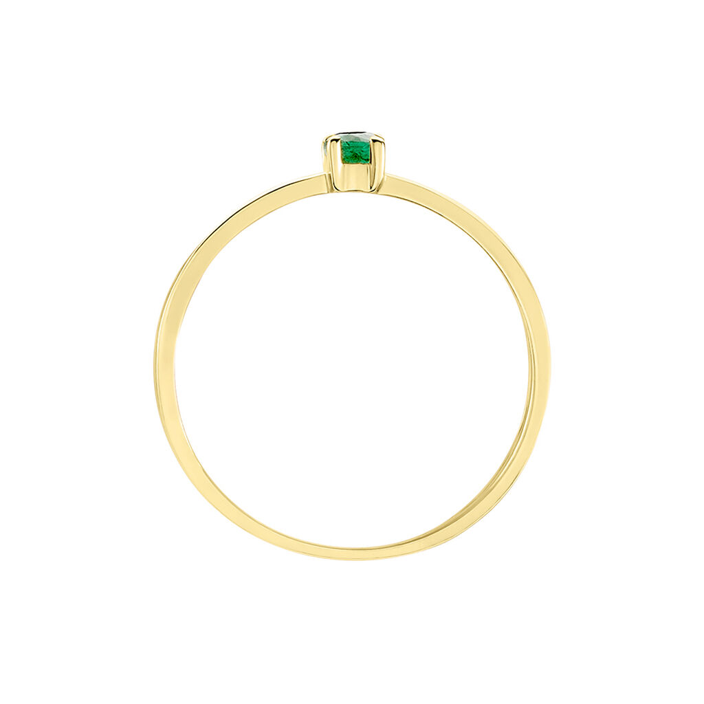 Bague Emeald Is The New Black Or Jaune Emeraude Diamant - Bagues solitaires Femme | Histoire d’Or