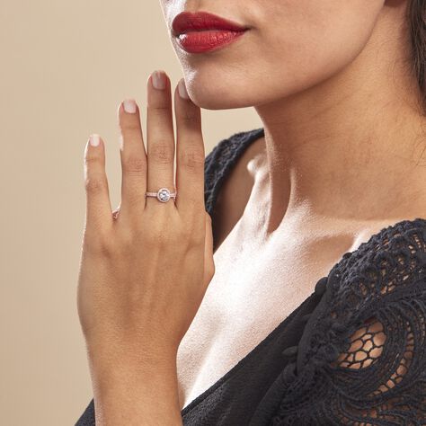 Bague Garine Or Rose Oxyde De Zirconium - Bagues solitaires Femme | Histoire d’Or