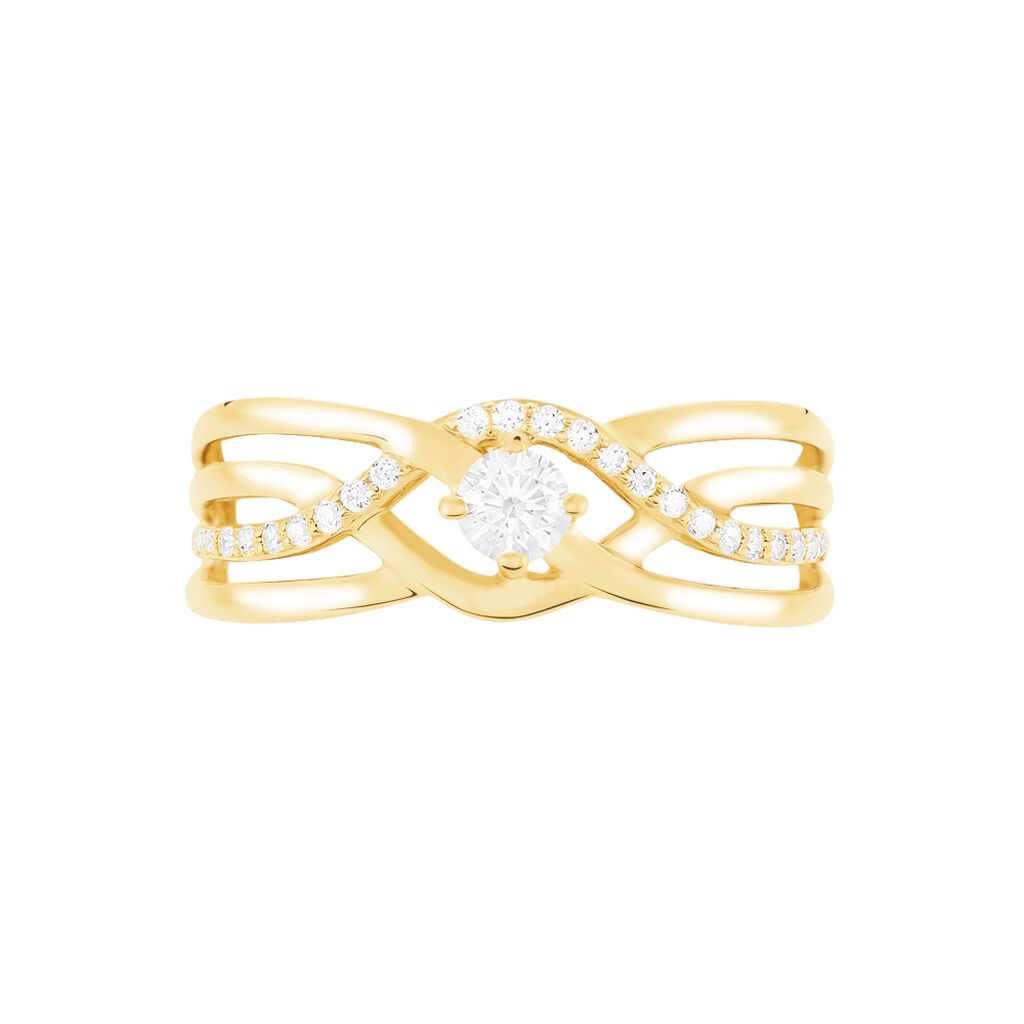 Bague Harmonia Or Jaune Oxyde De Zirconium - Bagues solitaires Femme | Histoire d’Or