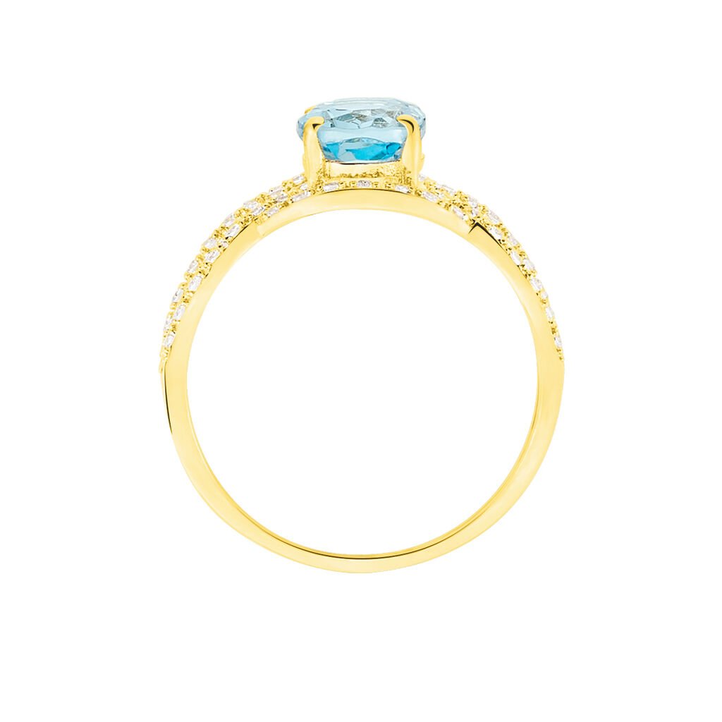 Bague Tina Or Jaune Topaze Et Oxyde De Zirconium - Bagues solitaires Femme | Histoire d’Or