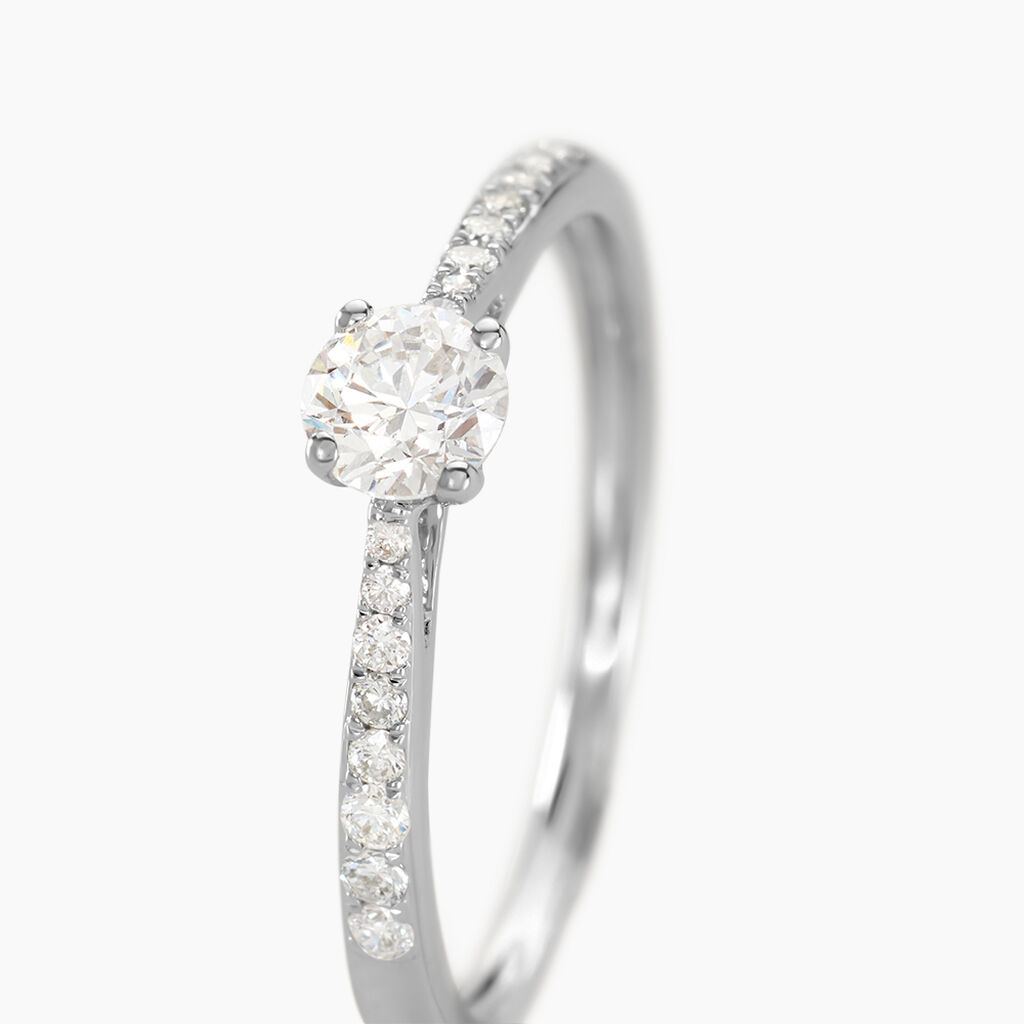 Bague Solitaire Hemera Or Blanc Diamant Synthetique - Bagues solitaires Femme | Histoire d&rsquo;Or