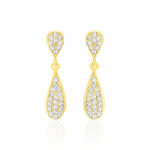 Boucles D'oreilles Pendantes Reiko Or Jaune Oxyde De Zirconium - Boucles d'oreilles pendantes Femme | Histoire d&rsquo;Or