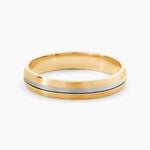Alliance Jodelle Ruban Plat Or Bicolore - Alliances 18 carats Unisex | Histoire d&rsquo;Or
