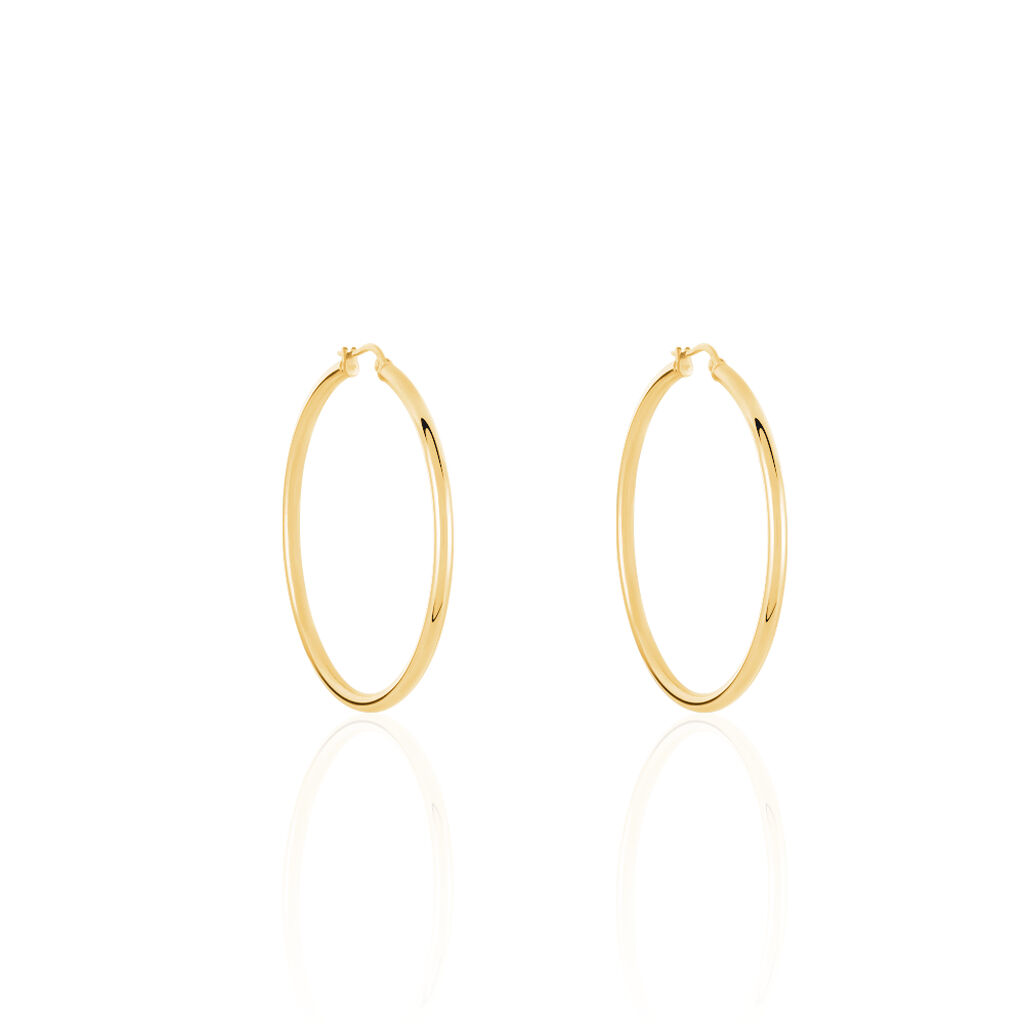 Créoles Creolia Acier Jaune - Boucles d'oreilles créoles Femme | Histoire d’Or