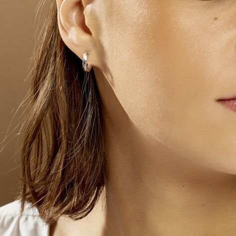 Créoles Argent Blanc Diane - Boucles d'oreilles créoles Femme | Histoire d’Or