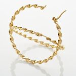 Creoles Acier Dore Antonello - Boucles d'oreilles cr&eacute;oles Femme | Histoire d&rsquo;Or