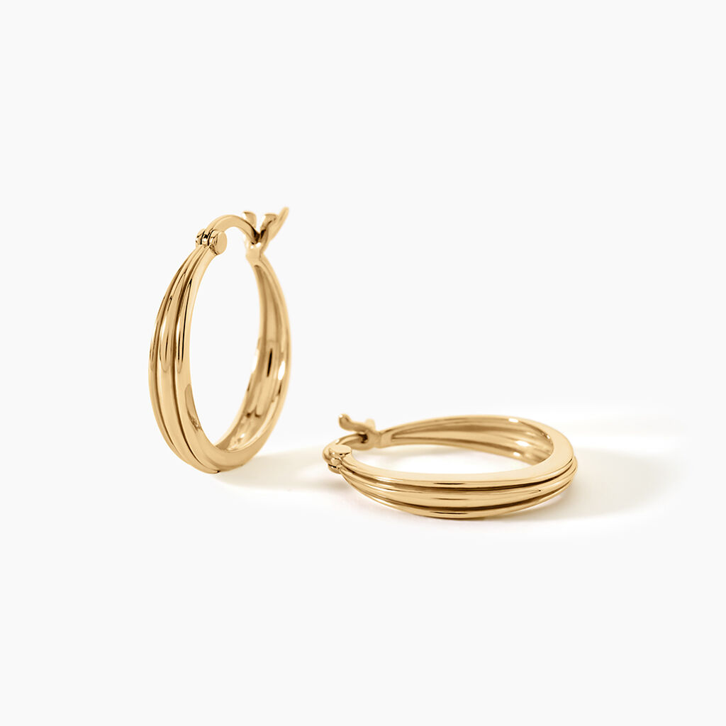 Cr&eacute;oles Beauregard Argent Dor&eacute; A L'Or 750/1000 - Boucles d'oreilles cr&eacute;oles Femme | Histoire d&rsquo;Or