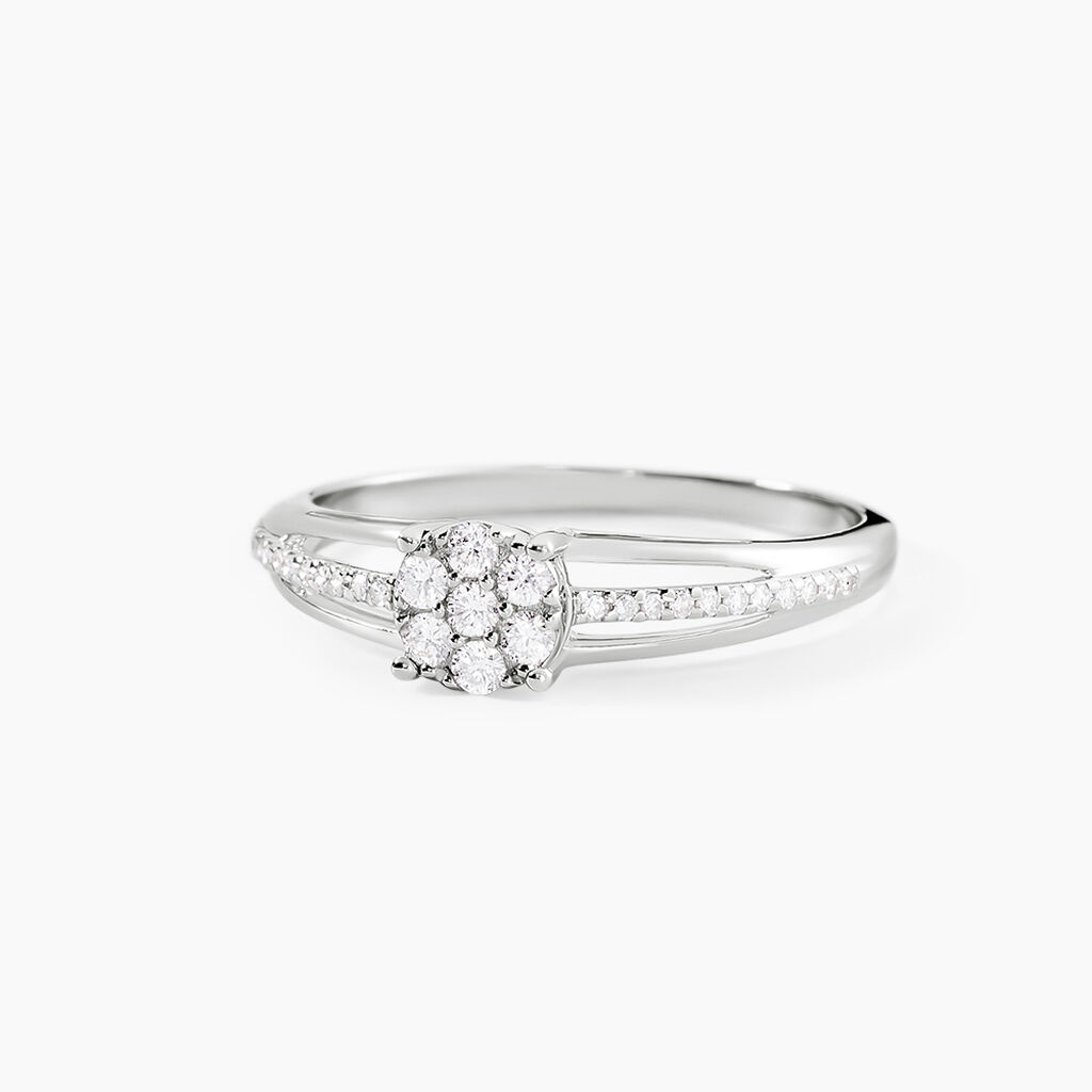 Bague Or Blanc Katherina Diamants - Bagues avec pierre Femme | Histoire d’Or