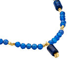 Collier Attila Acier Dor&eacute; Lapis Lazuli Agate - Colliers fantaisie Femme | Histoire d&rsquo;Or