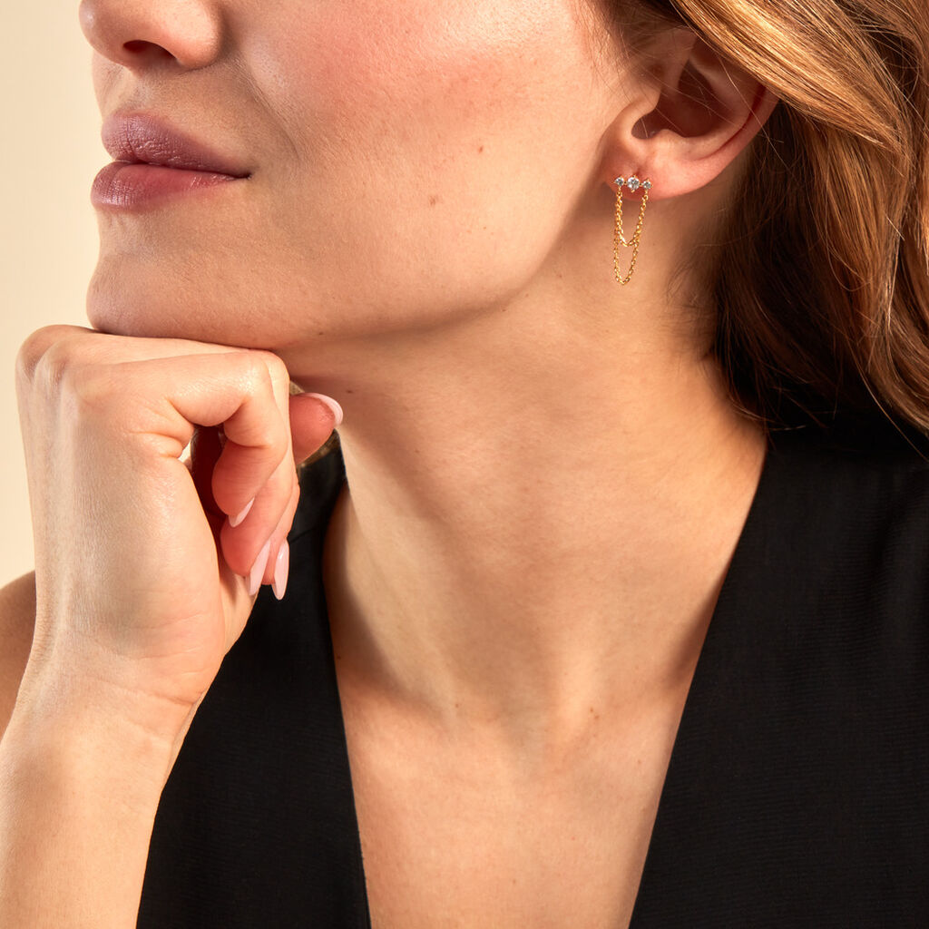 Boucle D'oreille Unitaire Pendante Serenity Plaqué Or Jaune Oxyde  - Boucles d'oreilles fantaisie Femme | Histoire d’Or