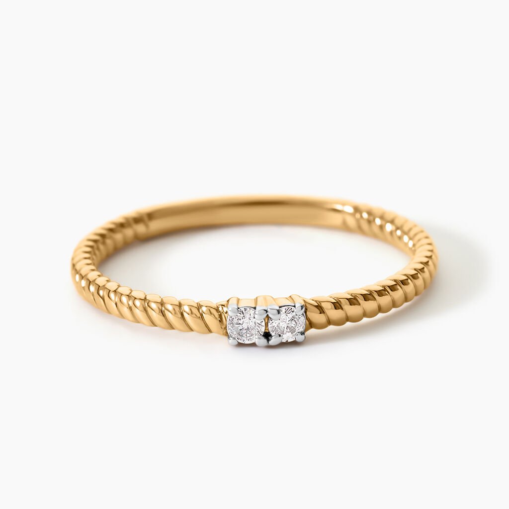 Bague Hanna Plaqu&eacute; Or Jaune Oxyde De Zirconium - Bagues avec pierre Femme | Histoire d&rsquo;Or