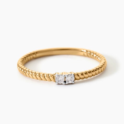 Bague Hanna Plaqu&eacute; Or Jaune Oxyde De Zirconium - Bagues avec pierre Femme | Histoire d&rsquo;Or